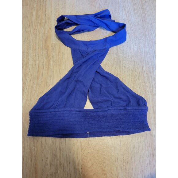 New sz L Large 8/10 free people blue be mine 2 piece crop top maxi slit skirt - Picture 4 of 7